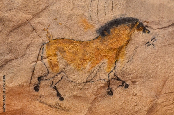 Fototapeta Cave drawing of a horse
