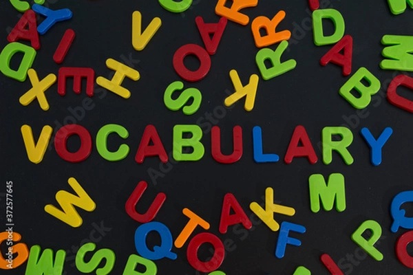 Obraz letras de plastico formando la palabra vocabulario