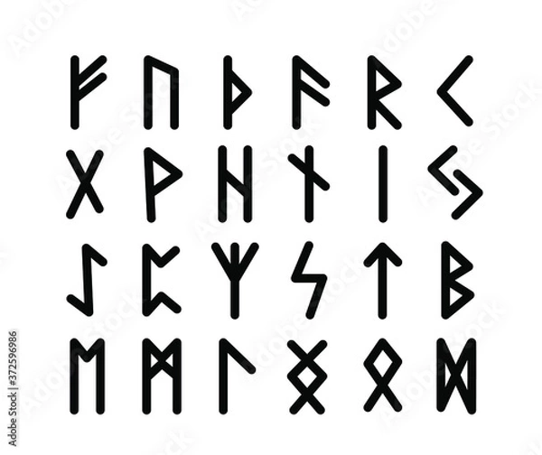 Fototapeta Runes. Stone. Scandinavian runes. 