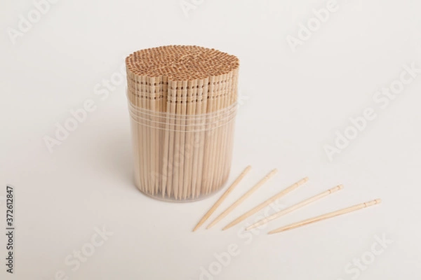 Fototapeta つまようじ 楊枝 爪楊枝 木 たくさん  白 食べ物 備品 キッチン