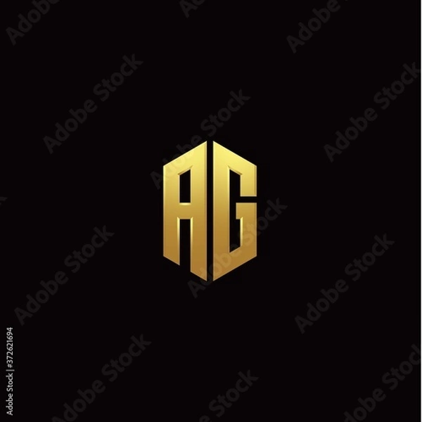 Fototapeta A G modern monogram style initial logo template