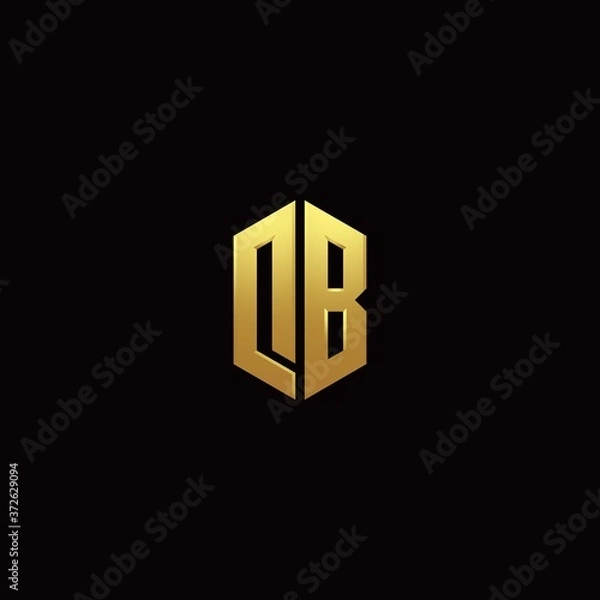 Fototapeta D B modern monogram style initial logo template