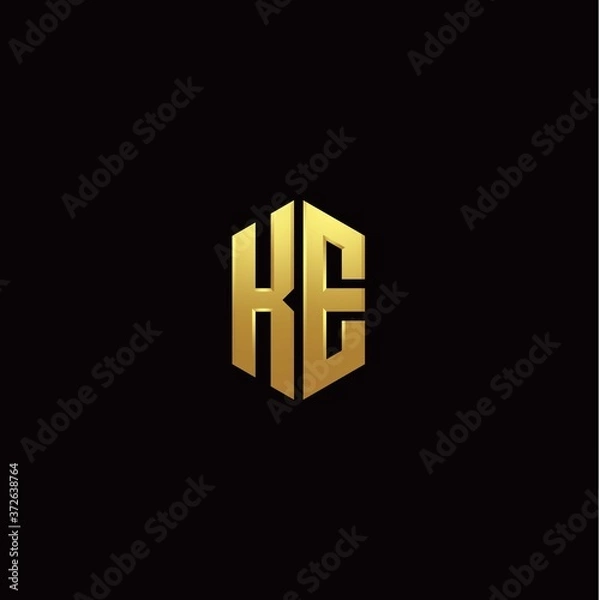 Fototapeta K E modern monogram style initial logo template