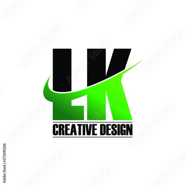 Fototapeta Letter LK simple monogram logo design vector