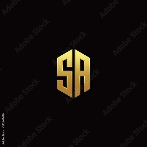 Fototapeta S A modern monogram style initial logo template