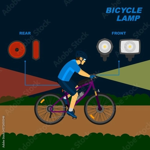 Fototapeta Additional accessories for cycling safety, bicycle lamp.