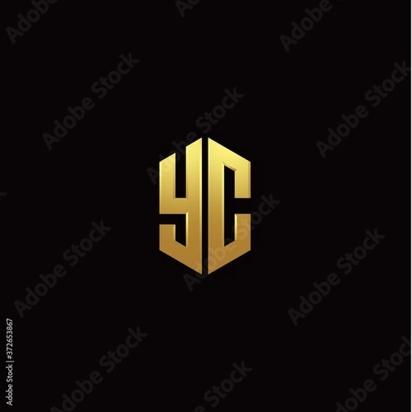 Fototapeta Y C modern monogram style initial logo template