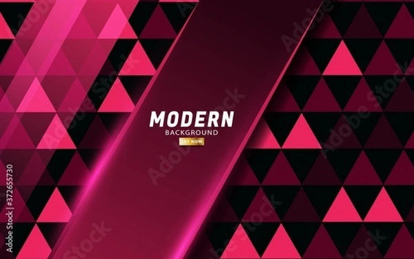 Obraz pink background banner design with red light and triangle texture.