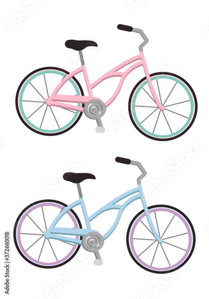 Fototapeta Bicycle vector drawing isolate on a white background