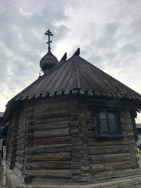 Obraz old Church chapel on a cloudy summer day