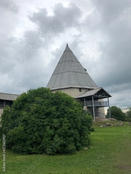 Obraz old Church chapel on a cloudy summer day