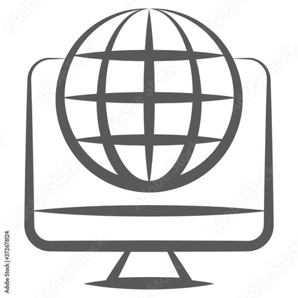 Fototapeta 
Globe with monitor showing concept of computer internet icon
