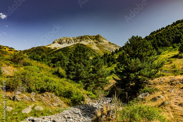 Fototapeta Vista durante la subida y bajada al Ibon de acherito desde la Selva de Oza, Huesca