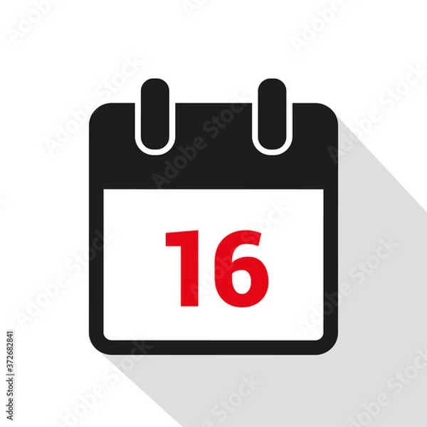 Obraz simple calendar icon 16 on white background vector illustration EPS10