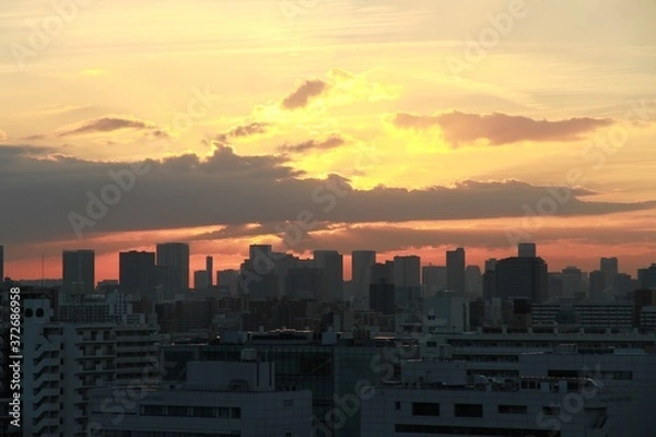 Fototapeta 도시의 일몰
