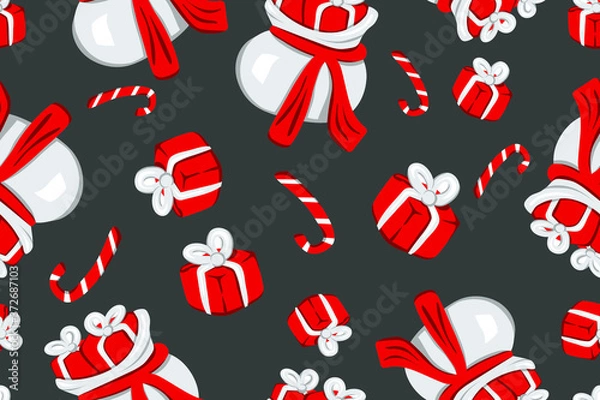 Obraz seamless vector pattern with Christmas gifts