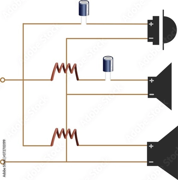 Fototapeta Illustration of mid-treble bass isolation circuit