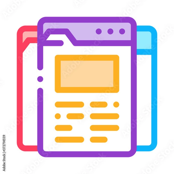 Fototapeta different pages of web site project icon vector. different pages of web site project sign. color symbol illustration