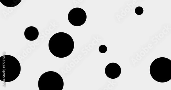 Obraz Render with abstract black circles on white background
