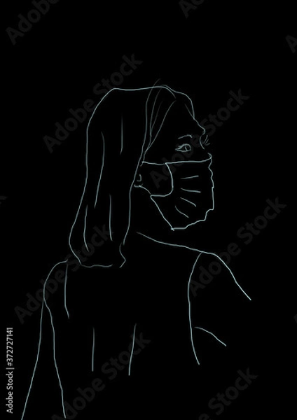 Fototapeta Kobieta w masce