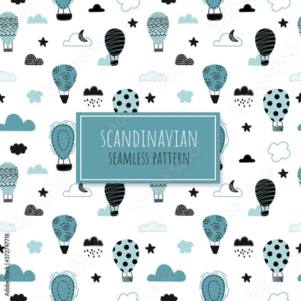 Fototapeta Cute seamless pattern with balloons.