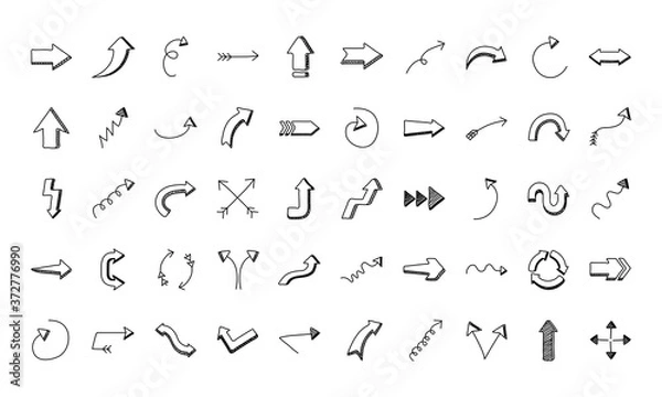 Fototapeta bundle of fifty arrows set icons