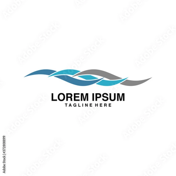 Fototapeta Wave Logo Vector Illustration Icon