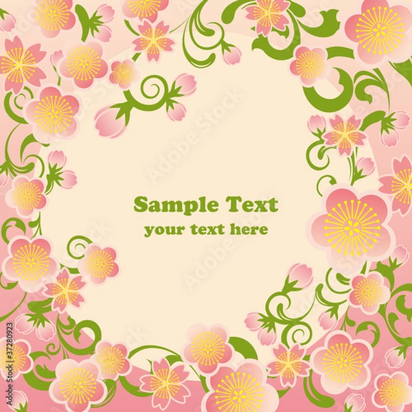 Fototapeta Cherry blossoms frame