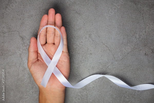 Obraz White ribbon symbol of peace International day of non violence.