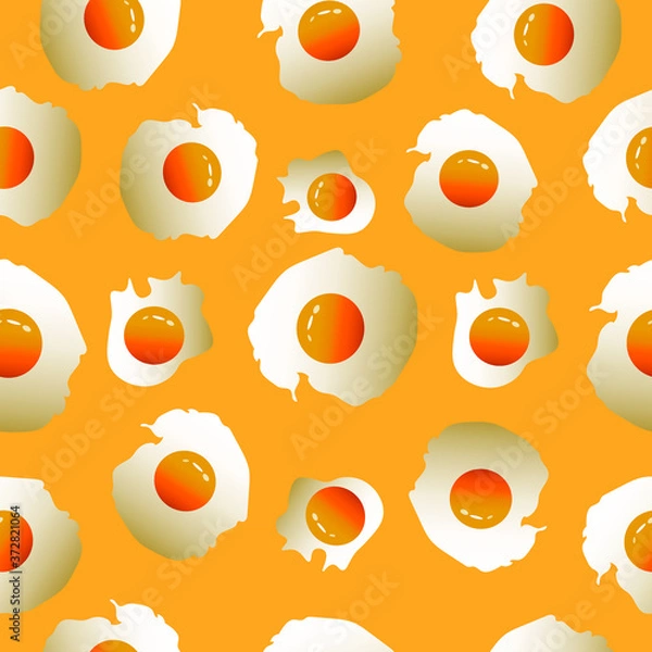 Obraz seamless background with scrambled eggs
