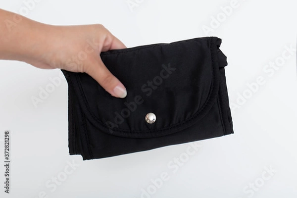 Fototapeta エコバック 布 折り畳み 買い物 黒 持ち歩き かばん