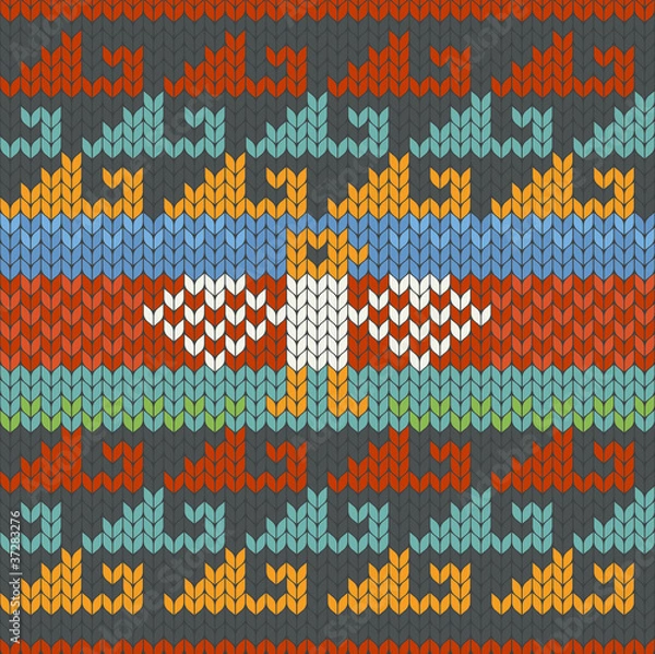 Obraz Seamless traditional Peru knitting pattern
