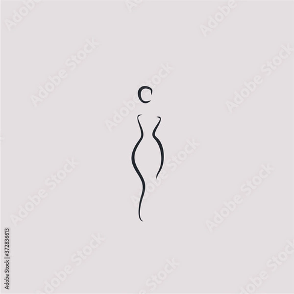 Obraz female shape vector logo design