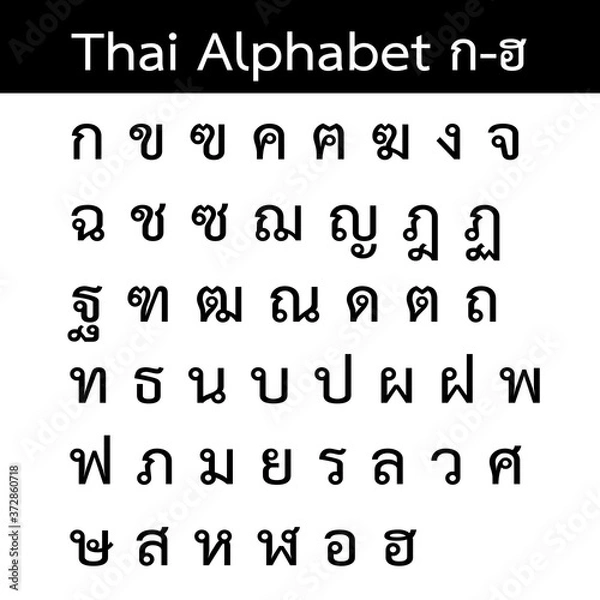 Obraz Thai alphabet letters  Vector