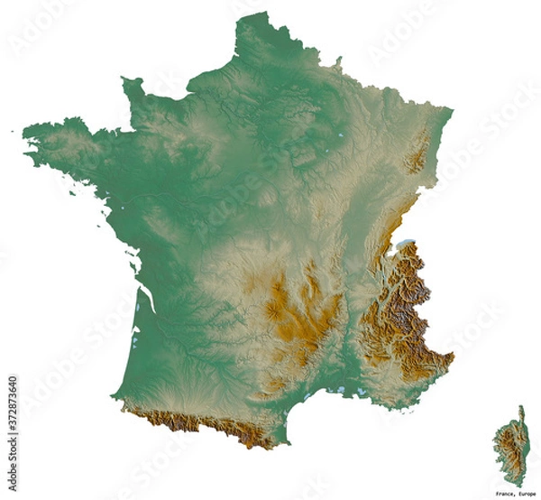 Obraz France on white. Relief