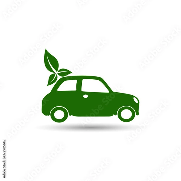 Fototapeta green eco car vector or cilpart. isolate illustration.