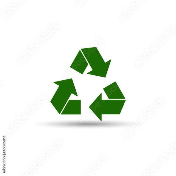 Fototapeta green recycle symbol vector. isolate illustration.