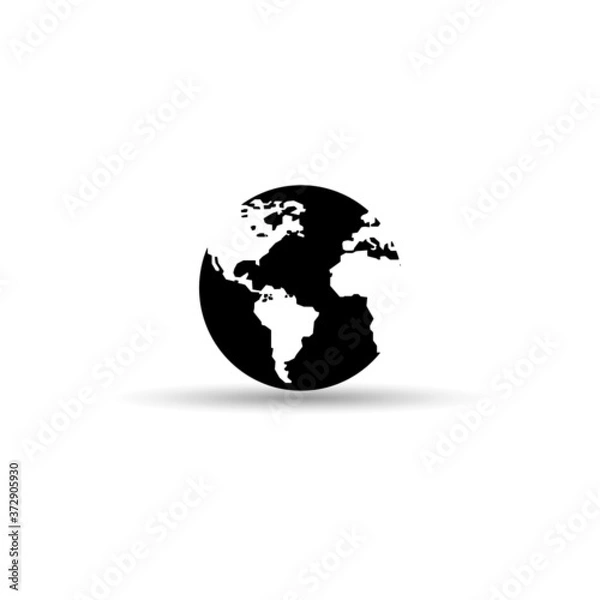 Fototapeta Black globe icon on White background vector