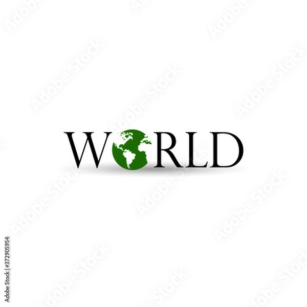 Fototapeta World Logo with text Eco friendly on White background vector.