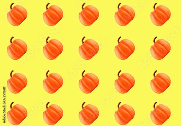 Obraz seamless pattern of pumpkin on the yellow background