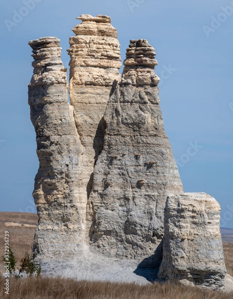 Obraz Castle Rock Monument located in Western Kansas, USA protrudes from the flatlands of the State.
