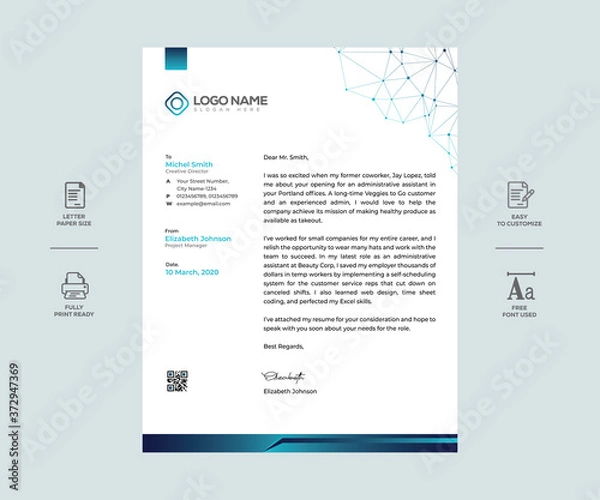 Fototapeta Corporate Letterhead Template
