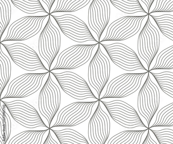 Fototapeta Linear vector pattern, repeating petals