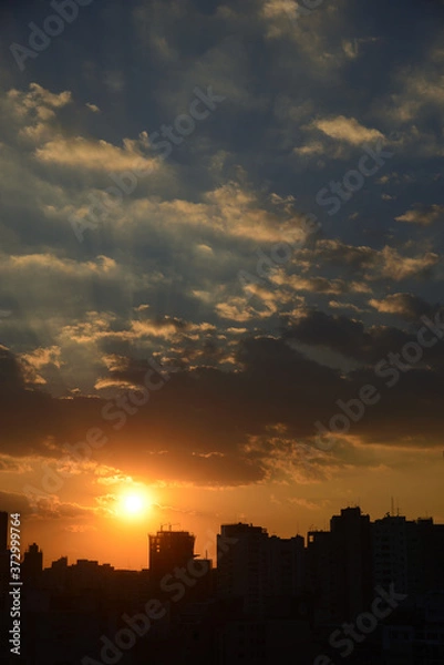 Fototapeta Clouds at twilight in sao paulo
