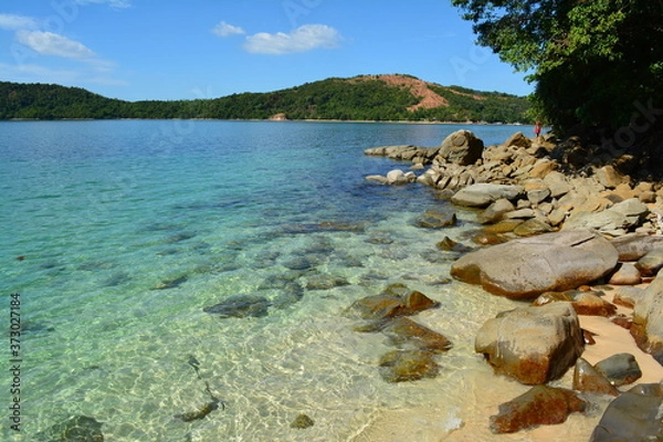 Fototapeta Beautiful beach off the coast of Kota Belud