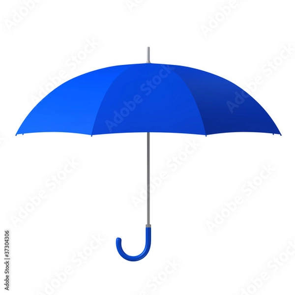 Obraz blue umbrella isolated on white background