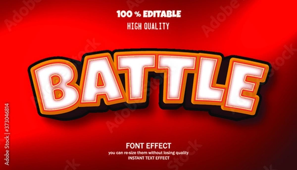 Fototapeta Modern 3d text effect, editable font effect