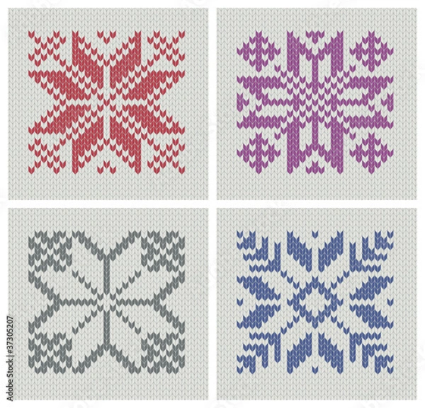 Obraz Nordic knitting seamless star patterns