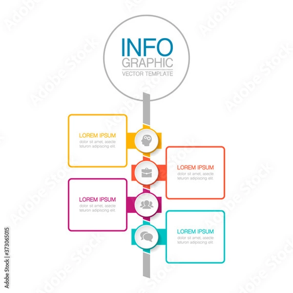 Obraz Vector infographic template with 4 steps or options. Data presentation, business concept design for web, brochure, diagram.