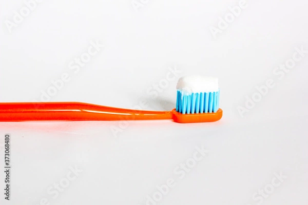 Fototapeta Isolated toothbrush with gel isolated on white